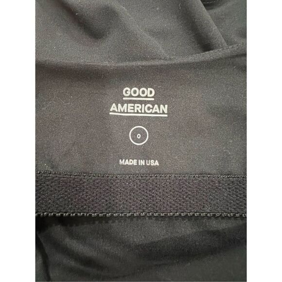 Good American One Piece Bodysuit Womens 0 Black Square Neck Wide Strap Stretch - Picture 5 of 6